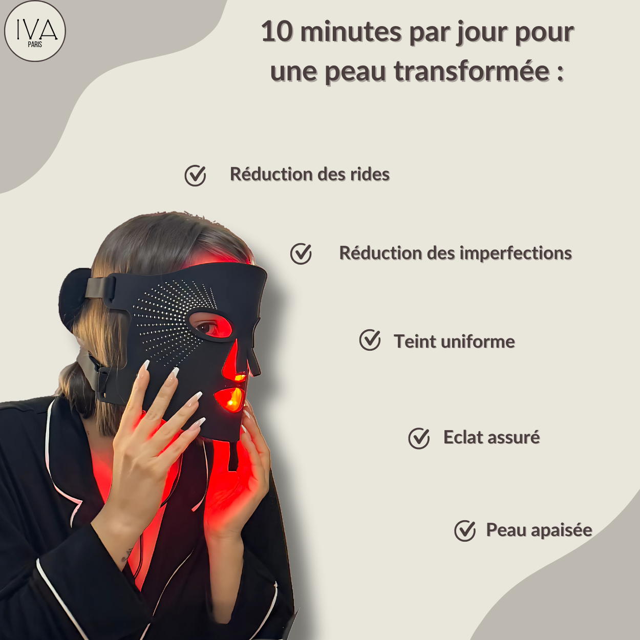 Masque LED anti-rides/anti-imperfections